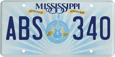 MS license plate ABS340