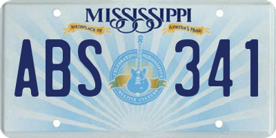 MS license plate ABS341