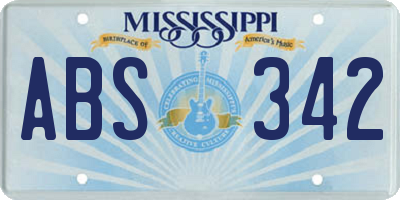 MS license plate ABS342