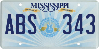 MS license plate ABS343