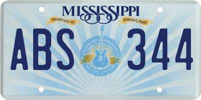 MS license plate ABS344