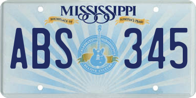 MS license plate ABS345