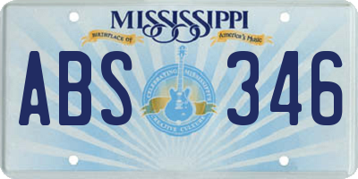 MS license plate ABS346