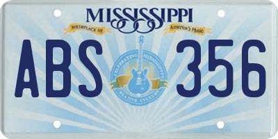 MS license plate ABS356