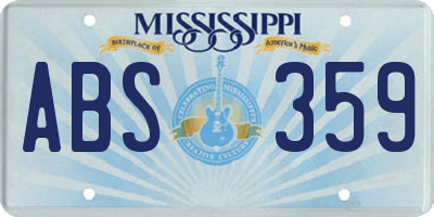 MS license plate ABS359