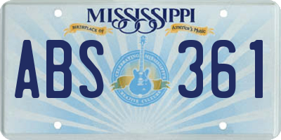 MS license plate ABS361