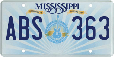 MS license plate ABS363