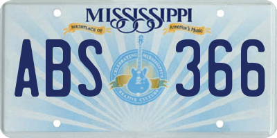 MS license plate ABS366