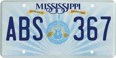 MS license plate ABS367