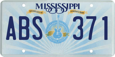 MS license plate ABS371