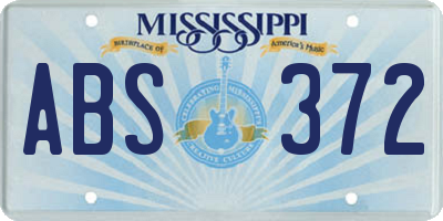 MS license plate ABS372