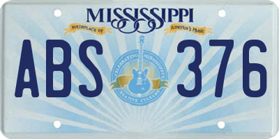 MS license plate ABS376