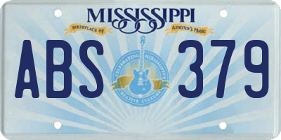 MS license plate ABS379