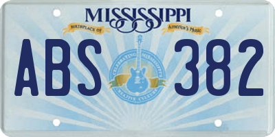 MS license plate ABS382