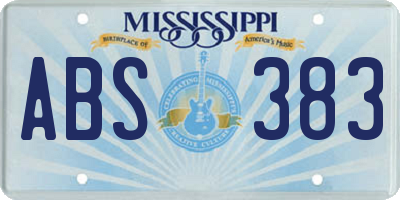 MS license plate ABS383