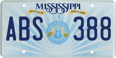 MS license plate ABS388