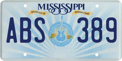 MS license plate ABS389