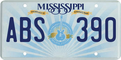 MS license plate ABS390