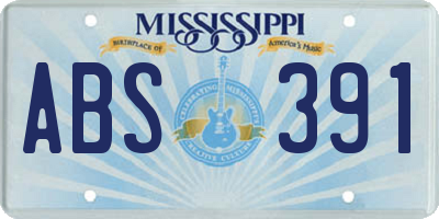 MS license plate ABS391