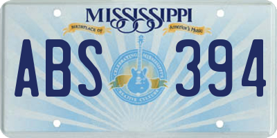 MS license plate ABS394