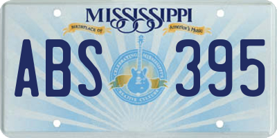 MS license plate ABS395