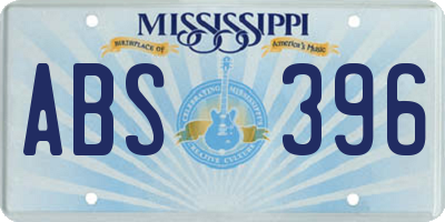 MS license plate ABS396