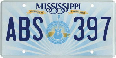 MS license plate ABS397