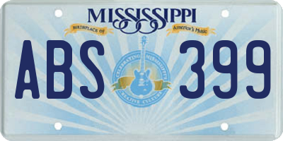 MS license plate ABS399