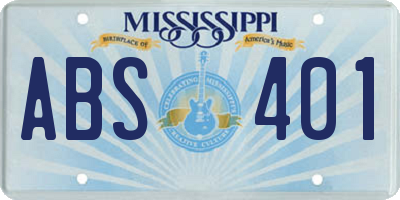 MS license plate ABS401