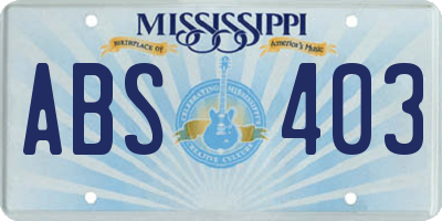 MS license plate ABS403