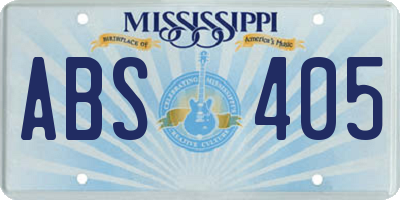 MS license plate ABS405