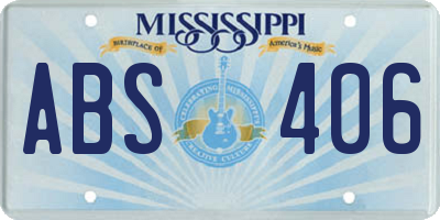 MS license plate ABS406