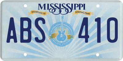 MS license plate ABS410