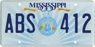 MS license plate ABS412