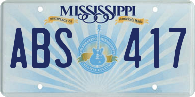 MS license plate ABS417