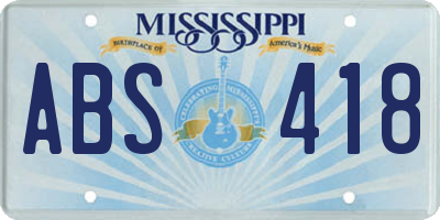 MS license plate ABS418