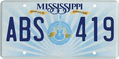 MS license plate ABS419