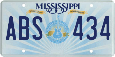 MS license plate ABS434