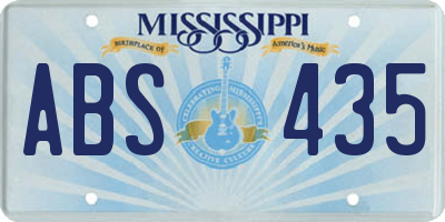 MS license plate ABS435