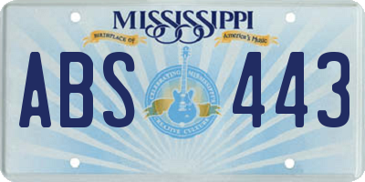 MS license plate ABS443