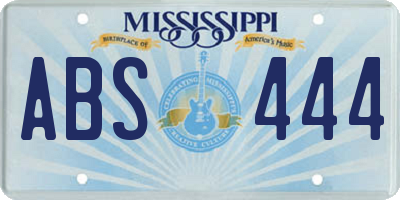 MS license plate ABS444