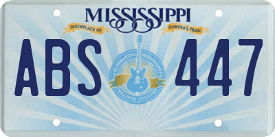 MS license plate ABS447