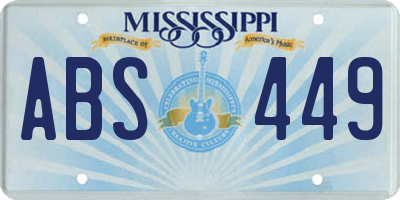 MS license plate ABS449