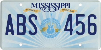 MS license plate ABS456