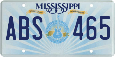 MS license plate ABS465