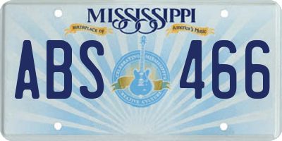 MS license plate ABS466