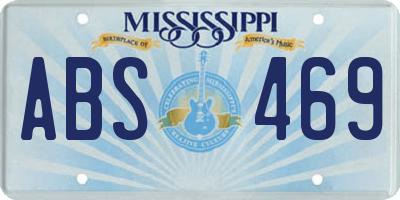 MS license plate ABS469