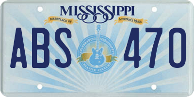 MS license plate ABS470