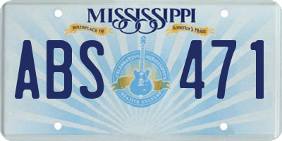 MS license plate ABS471