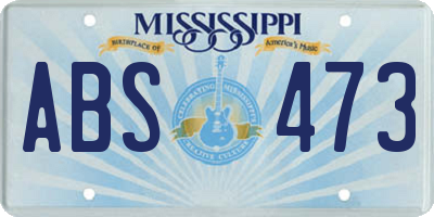 MS license plate ABS473